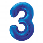34inch Blue Number 3 Foil Balloon 55743