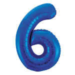 34inch Blue Number 6 Foil Balloon 55746