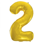 34inch Gold Number 2 Foil Balloon 53832