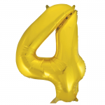 34inch Gold Number 4 Foil Balloon 53834