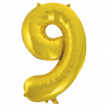 34inch Gold Number 9 Foil Balloon 53839