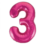34inch Pink Number 3 Foil Balloon 55733