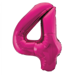 34inch Pink Number 4 Foil Balloon 55734