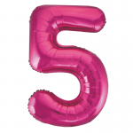 34inch Pink Number 5 Foil Balloon 55735