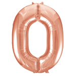 34inch Rose Gold Number 0 Foil Balloon 55870