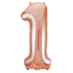 34inch Rose Gold Number 1 Foil Balloon 55871