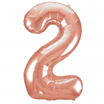 34inch Rose Gold Number 2 Foil Balloon 55872