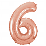 34inch Rose Gold Number 6 Foil Balloon 55876