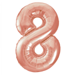 34inch Rose Gold Number 8 Foil Balloon 55878