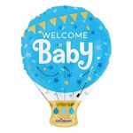 18IN WELCOME BABY HOT AIR BALLOON BLUE 681070107402 1547418-01